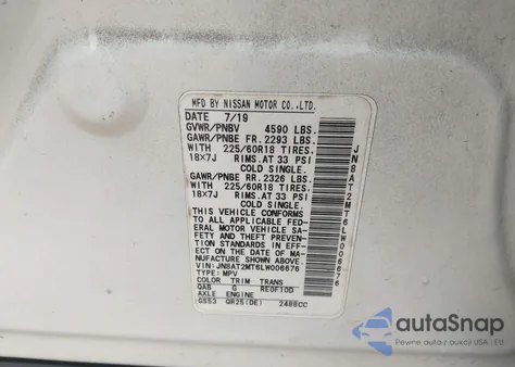 2020 Nissan Rogue Sv Fwd z USA, uszkodzony, nr VIN JN8AT2MT6LW006676